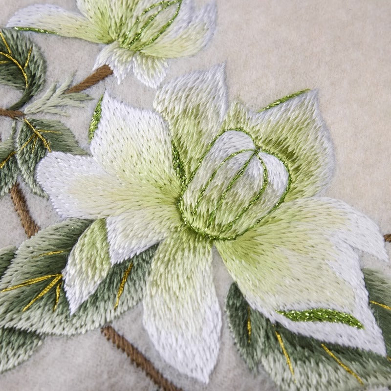 Su Embroidery Flower Winter Cashmere Scarf 200*60-Scarf-SinoCultural-White-HYFSJ020-SinoCultural