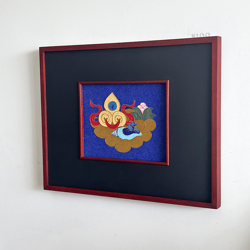 Intangible Heritage Cloisonné Enamel Klein Blue Decorative Painting - SinoCultural -- JN1104 - 