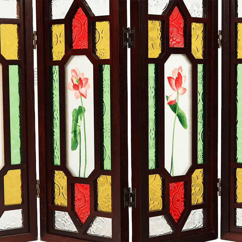 Handcrafted Embroidery Lotus Blossom Cantonese Mansion Window Ornament - SinoCultural -- BXL06WCS174A03 - 