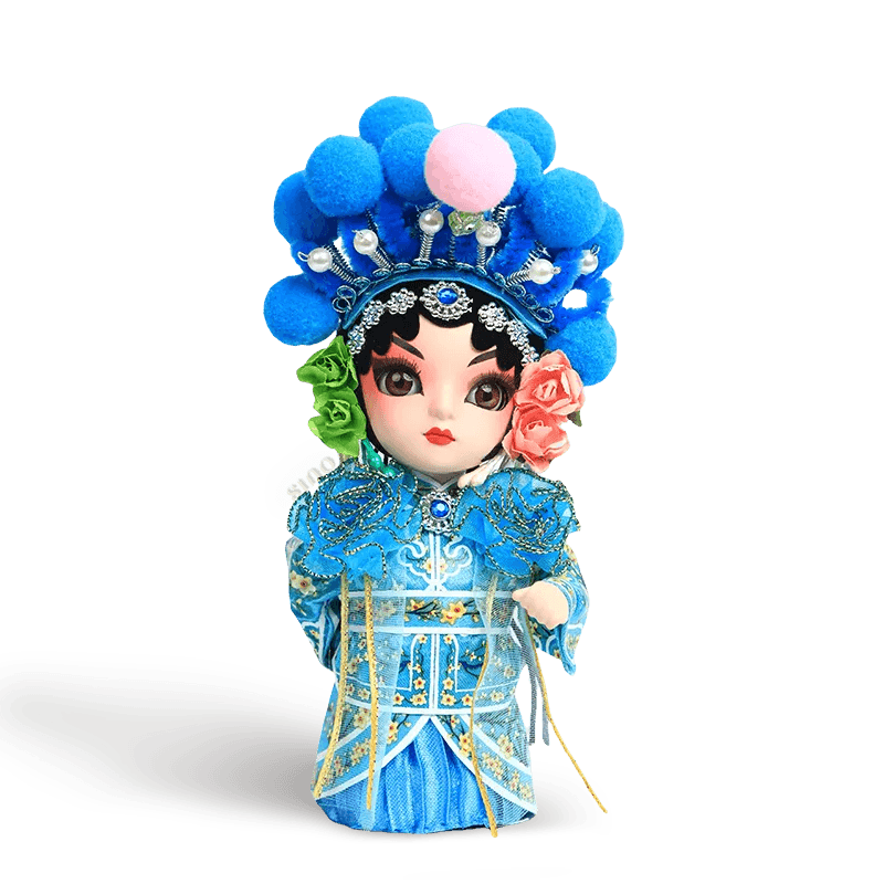 6-Inch Handmade Chinese Doll – Peking Opera Green Snake Collectible - SinoCultural -- QJ0607