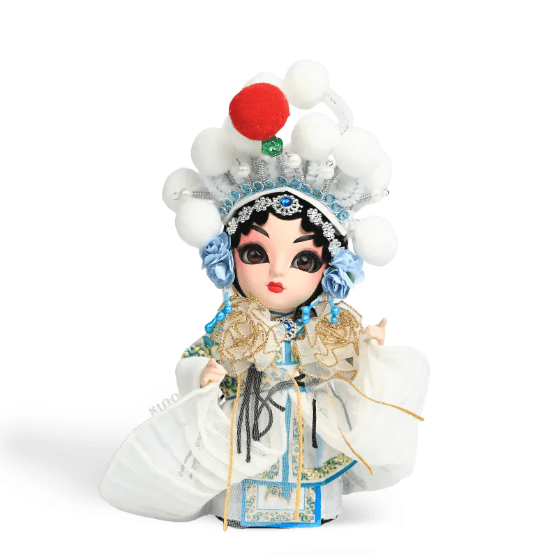 6-Inch Handmade Chinese Doll – Peking Opera Legendary White Snake Collectible - SinoCultural -- QJ0606