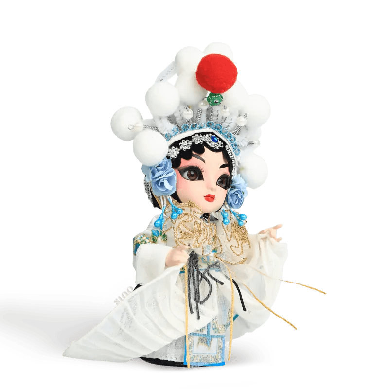 6-Inch Handmade Chinese Doll – Peking Opera Legendary White Snake Collectible - SinoCultural -- QJ0606