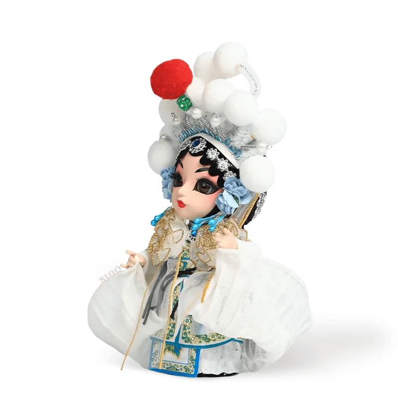 6-Inch Handmade Chinese Doll – Peking Opera Legendary White Snake Collectible - SinoCultural -- QJ0606