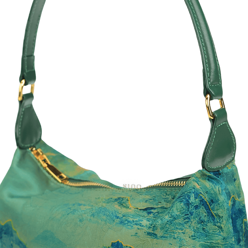 Xiangyunsha Silk Mulberry Silk Vintage Shoulder Bag - SinoCultural -- YSY1002Q - 