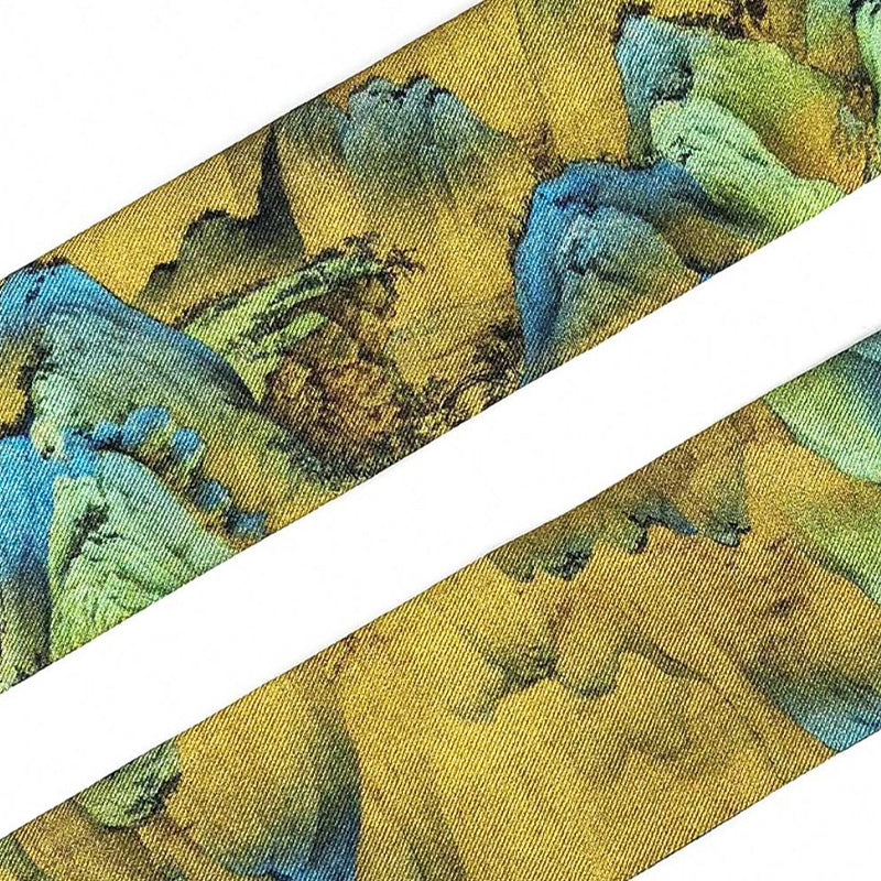 Thousand-Mile Landscape Silk Narrow Headband Scarf 120*5-Green-LS008-SinoCultural