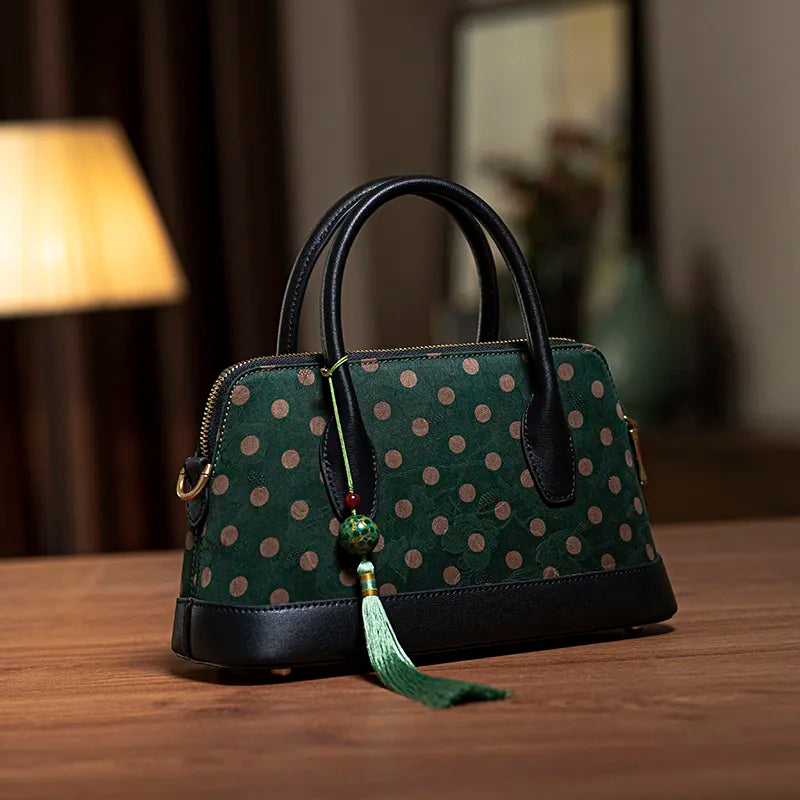 Fragrant Cloud Silk Elegant Green Handbag-Tote Bag-SinoCultural-SinoCultural