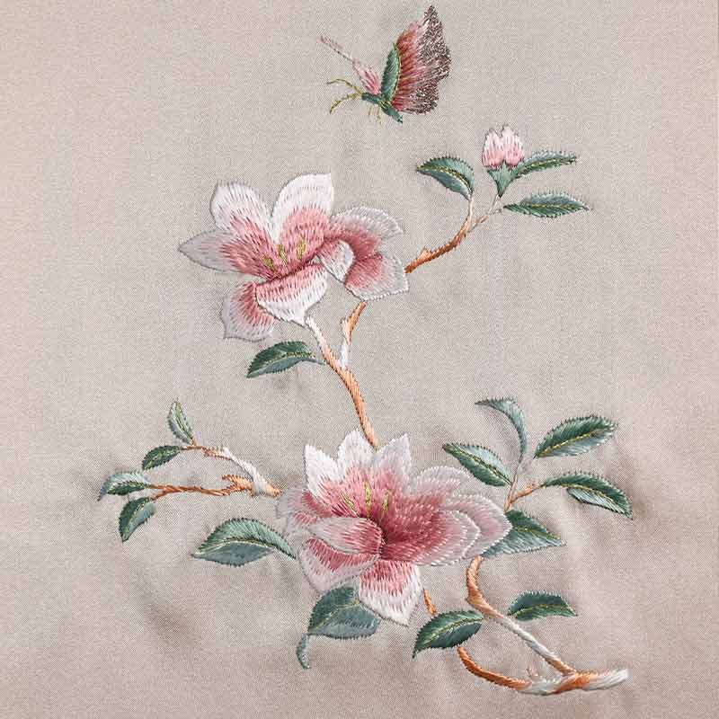 Cantonese Embroidery Handmade Mulberry Silk Scarf 155*35