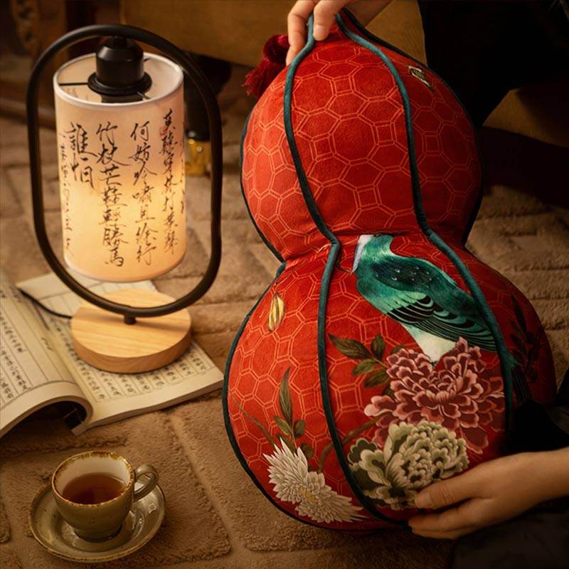 Chinoiserie Red Festive Chinese Lantern Pillow for Living Room - SinoCultural -- SJZBZ020RD01 - 