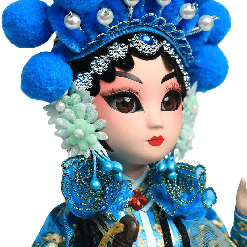 9-Inch Handmade Chinese Doll – Peking Opera Green Snake Collectible - SinoCultural -- XJP0904
