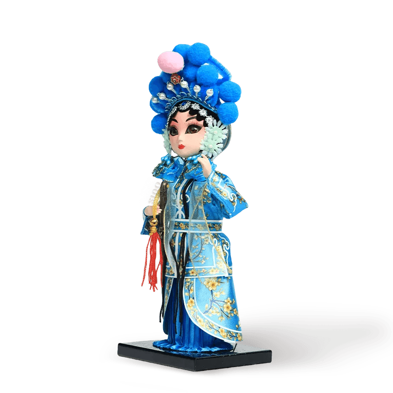 9-Inch Handmade Chinese Doll – Peking Opera Green Snake Collectible - SinoCultural -- XJP0904