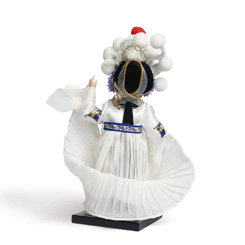 9-Inch Handmade Chinese Doll – Peking Opera Legendary White Snake Collectible - SinoCultural -- XJP0903