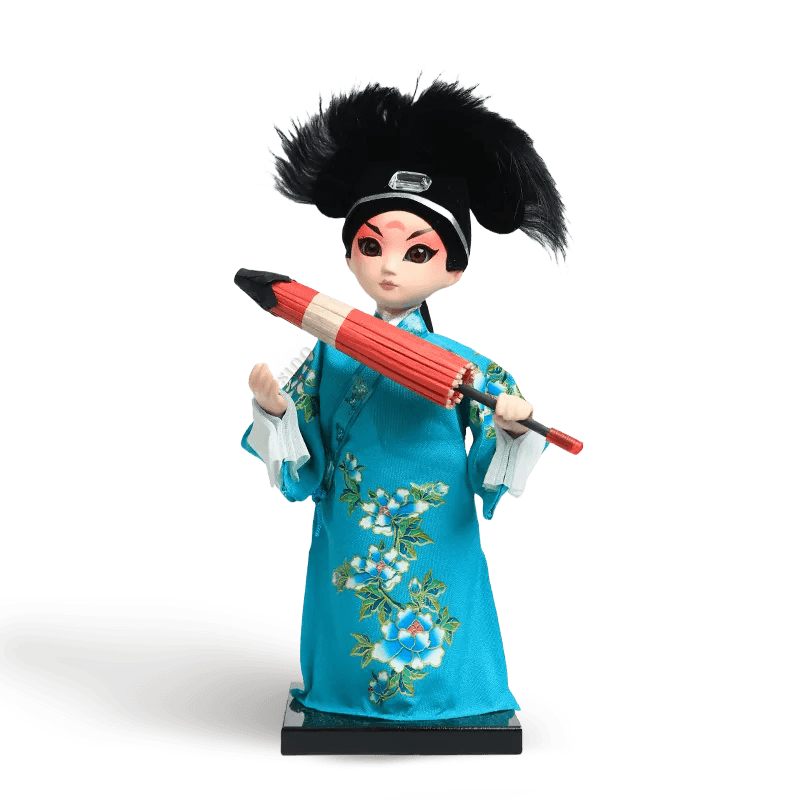 9-Inch Handmade Chinese Doll – Peking Opera Xu Xian (Young Scholar) Collectible - SinoCultural -- XJP0905