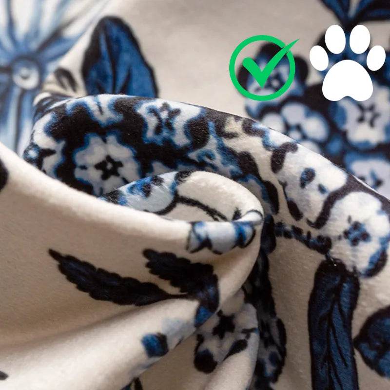 Chinoiserie Vintage Blue and White Flowers and Birds Sofa Slipcover - SinoCultural -- S0C004A9090