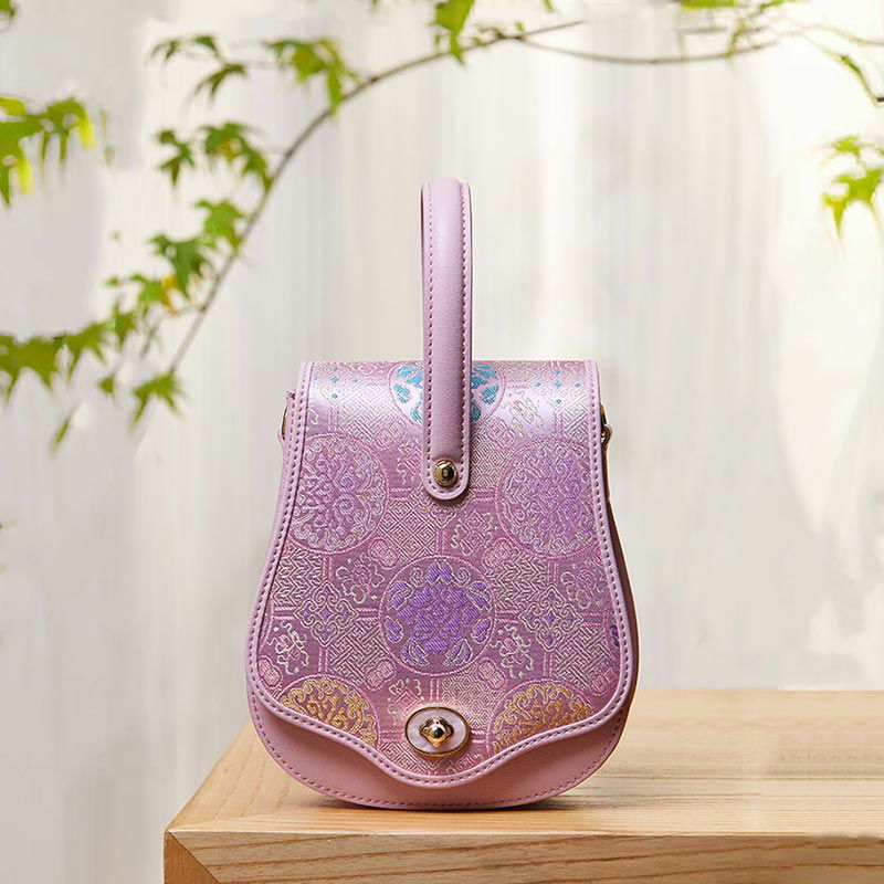 Brocade Jacquard Butterfly Designer Saddle Bag - SinoCultural