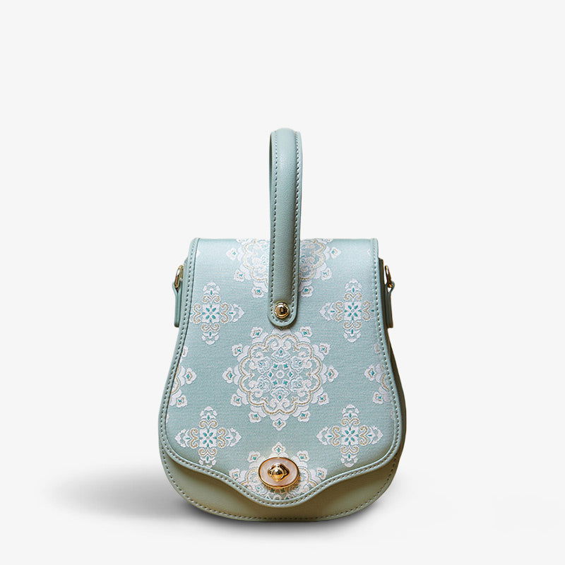 Brocade Jacquard Butterfly Designer Saddle Bag - SinoCultural