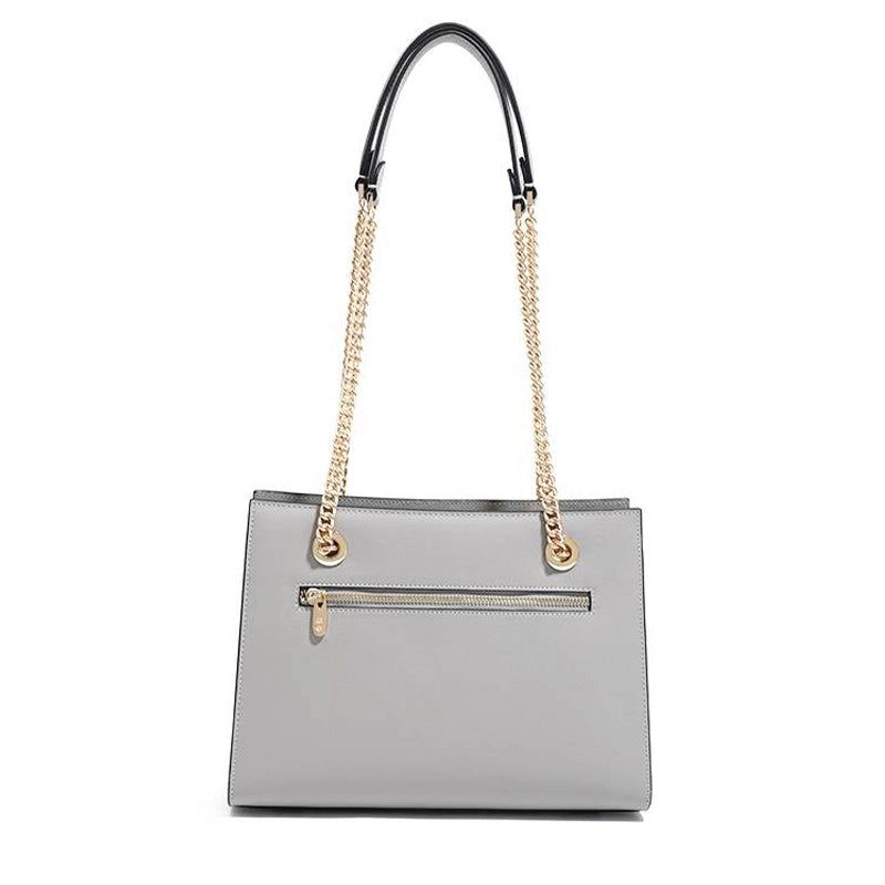 Embroidery Genuine Leather Chain Shoulder Bag