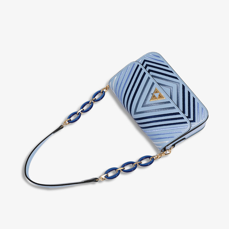 Embroidery Geometry Chain Flap Evening Shoulder Bag-Shoulder Bag-SinoCultural-SinoCultural