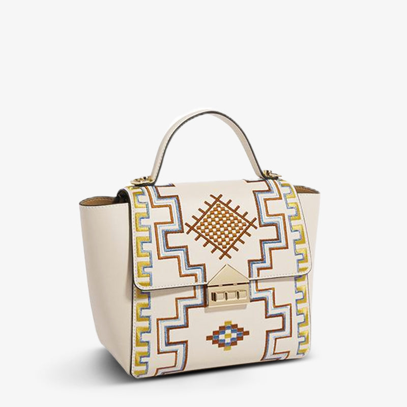 Embroidery Leather Belt Bag Great Wall Chessboard Celine-Tote Bag-SinoCultural-SinoCultural