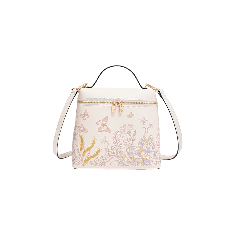 Embroidery Leather Butterfly Design Women Backpack