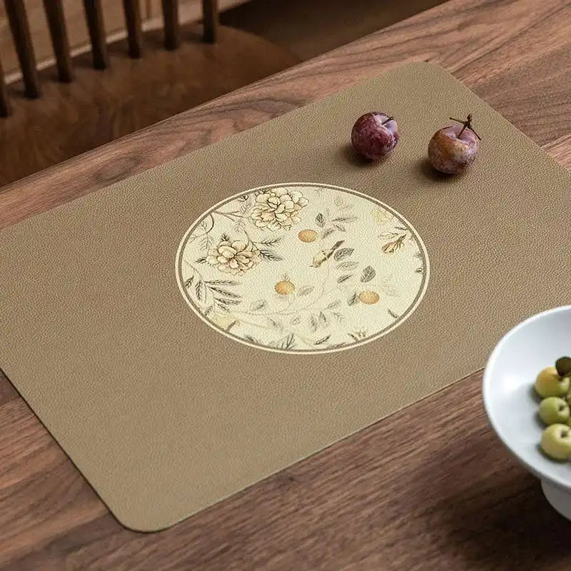 Chinoiserie Country-style Leather Washable Placemats