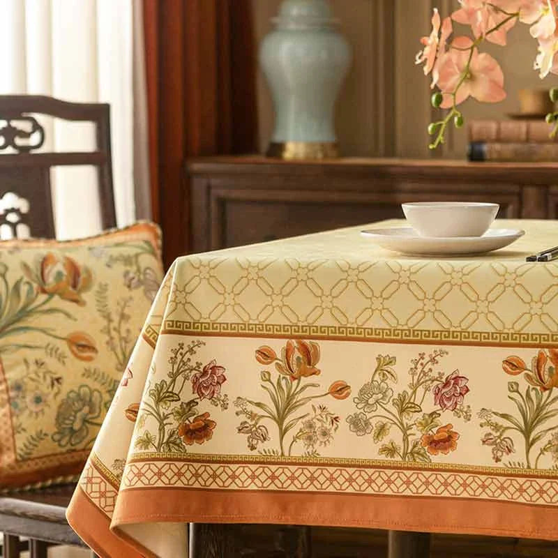 Chinoiserie Country Style Coffee Table Cover Tablecloth