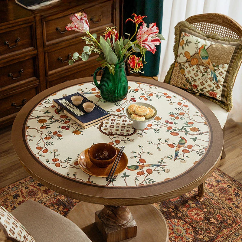 Chinoiserie Country Style Round Wash-free Dining Mat