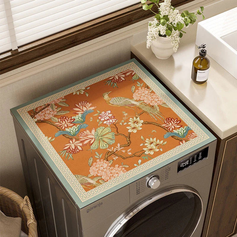 Chinoiserie Mountain Hydrangea Washer Dust and Sun Protection Mat