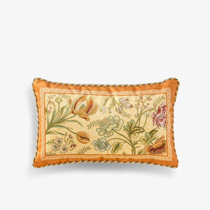 Chinoiserie Original Flowers and Birds Throw Pillow