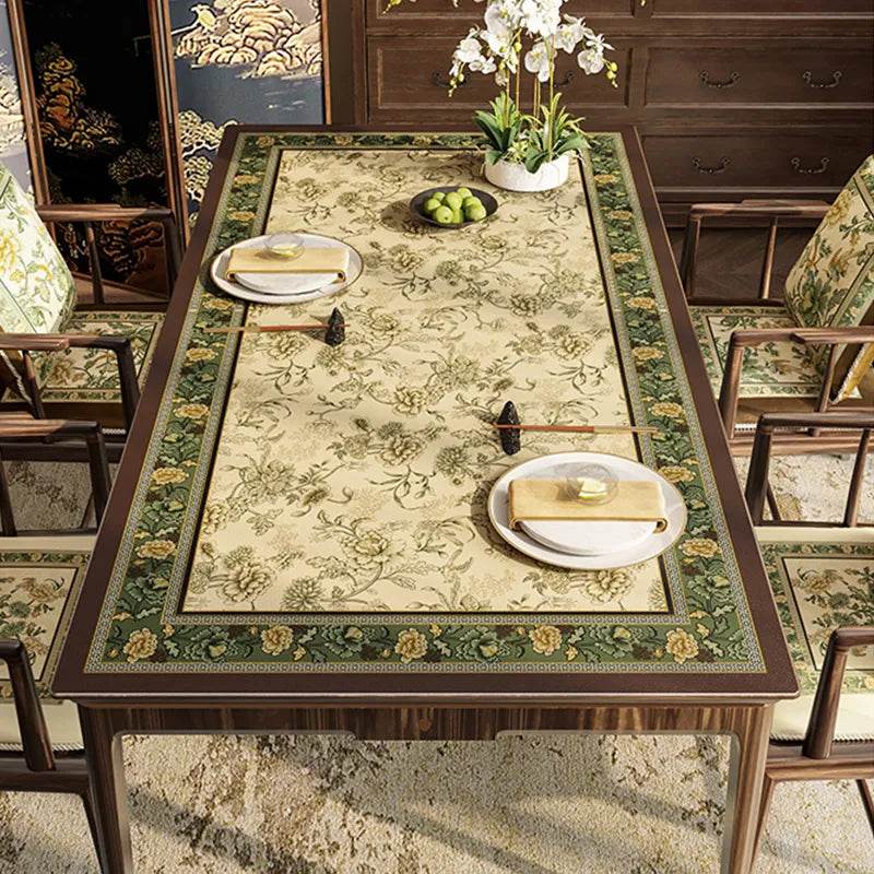 Chinoiserie Retro Leather Table Mat Waterproof Oil Proof Heat Resistant - SinoCultural -- TM056A6060 - 