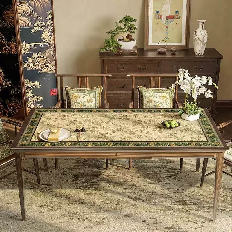 Chinoiserie Retro Leather Table Mat Waterproof Oil Proof Heat Resistant - SinoCultural -- TM056A6060 - 