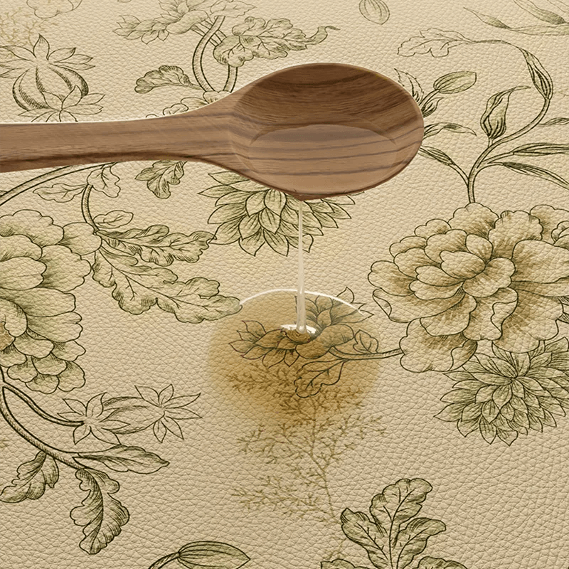 Chinoiserie Retro Leather Table Mat Waterproof Oil Proof Heat Resistant - SinoCultural -- TM056A6060 - 
