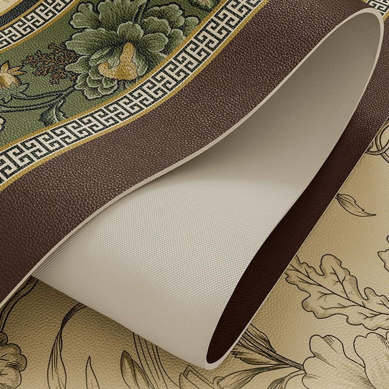 Chinoiserie Retro Leather Table Mat Waterproof Oil Proof Heat Resistant - SinoCultural -- TM056A6060 - 