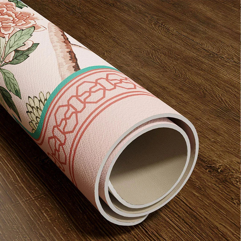 Chinoiserie Spring Pink Silicone Diatom Tea Table Mat Runner