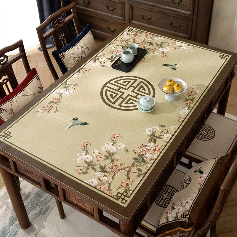 Chinoiserie Springtime Floral and Bird Classical Table Mat