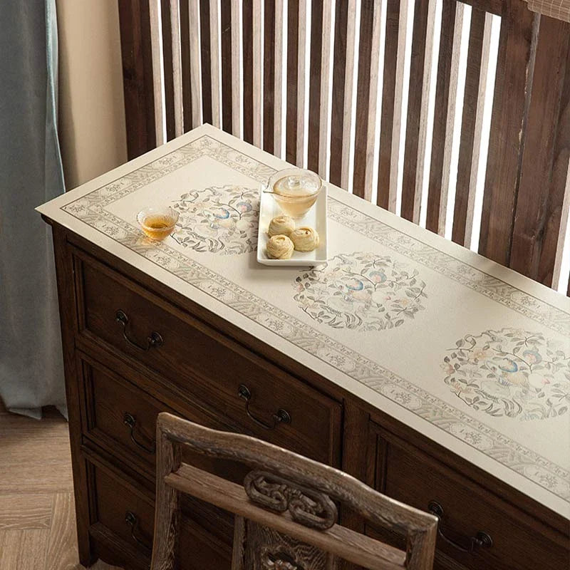 Chinoiserie Vintage Elegant Waterproof TV Table Mat