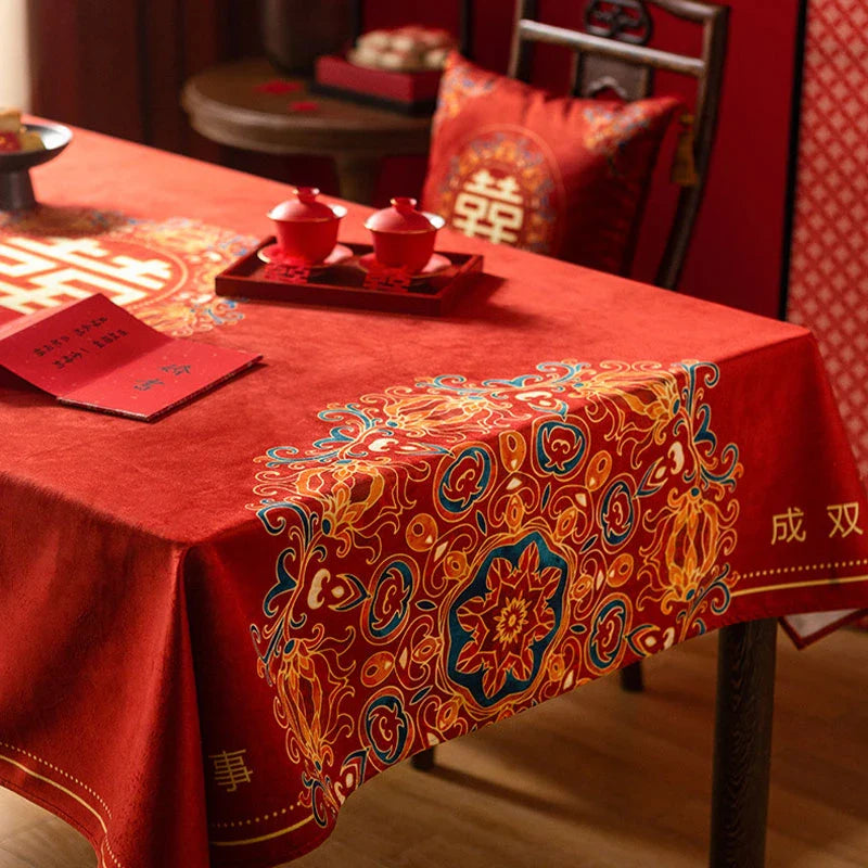 Chinoiserie Wedding Celebration Chinese Pattern Tablecloth