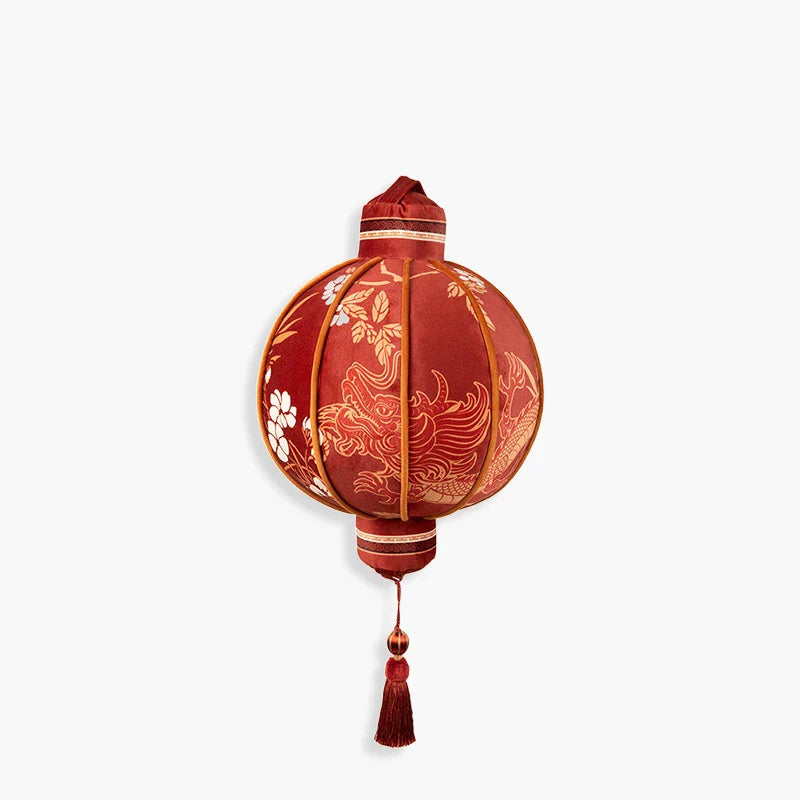 Chinoiserie Wedding Long Throw Pillow Joyful Red Celebration