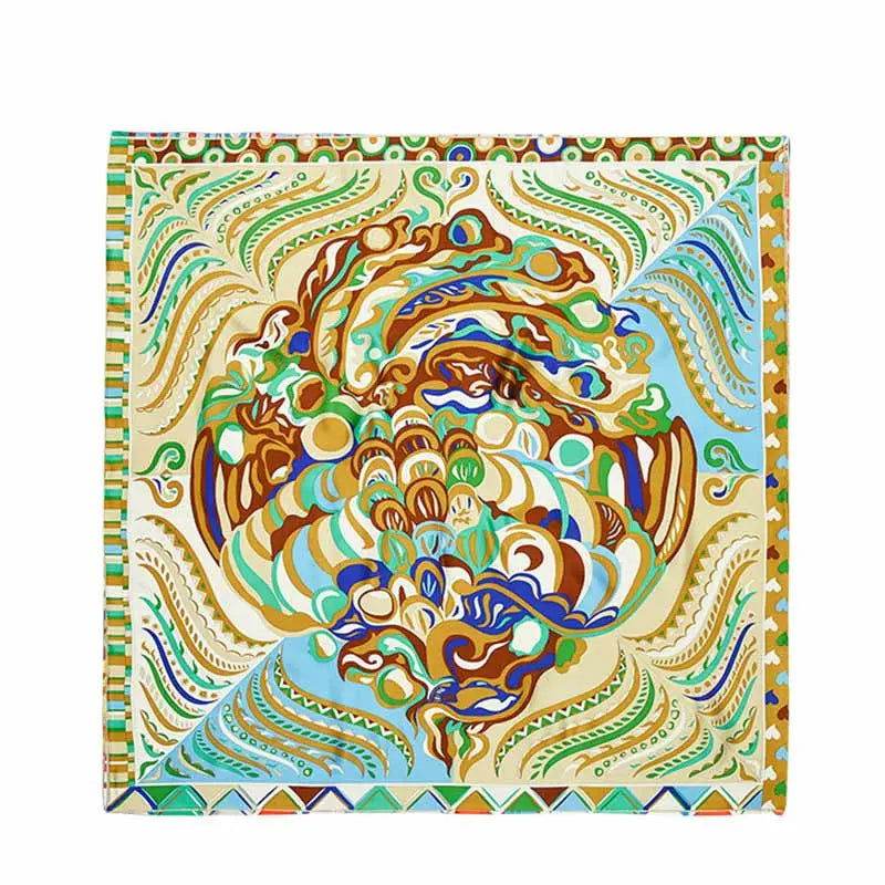 14 Momme Silk Crepe Satin Square Silk Scarf 90x90 cm - SinoCultural -- LS040-2 - 