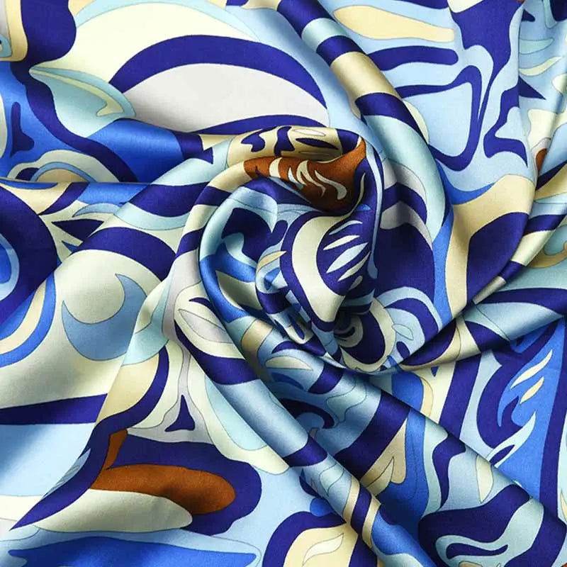 14 Momme Silk Crepe Satin Square Silk Scarf 90x90 cm - SinoCultural -- LS040-2 - 