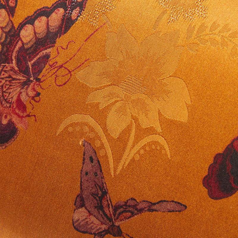 Xiangyunsha Silk Brown Butterfly Bamboo Handle Handbag - SinoCultural