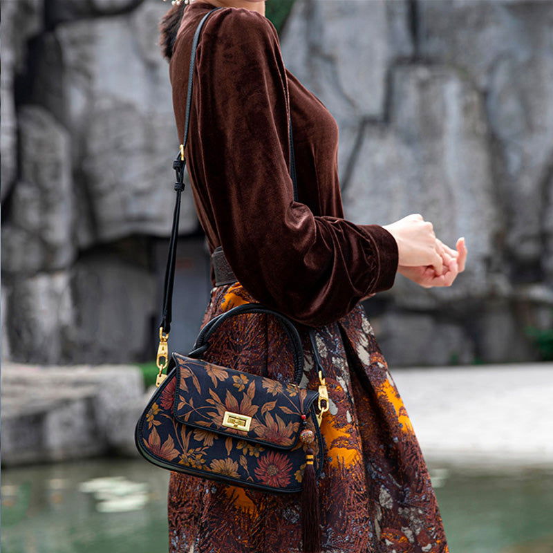 Fragrant Cloud Silk Saddle Bag - SinoCultural