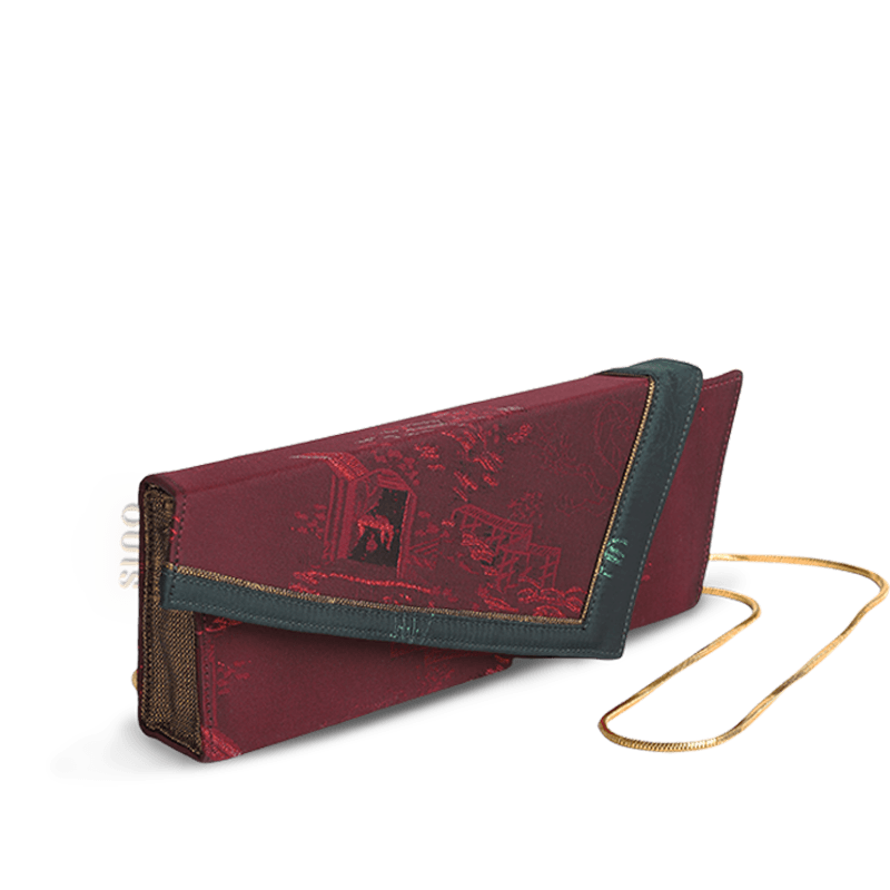 Ultra-Light Envelope Clutch Handbag in Recycled Fabric with Hualuo Silk 216g - SinoCultural -- GD1202 - 