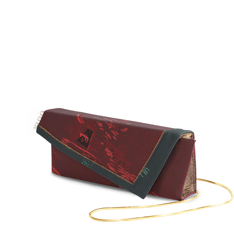 Ultra-Light Envelope Clutch Handbag in Recycled Fabric with Hualuo Silk 216g - SinoCultural -- GD1202 - 