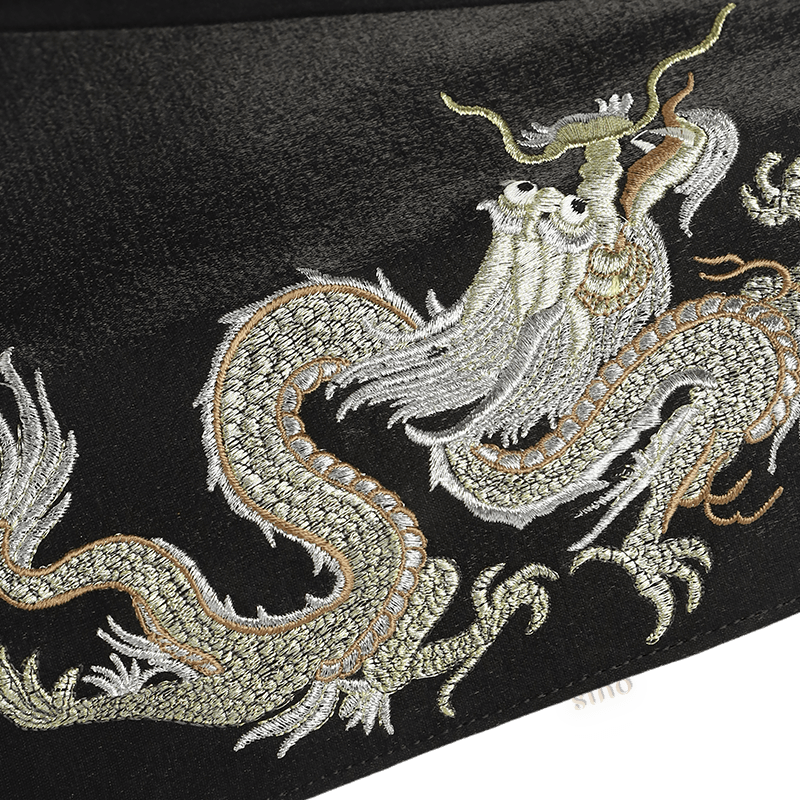Ultra-Light Loong Silk Embroidery Black Evening Bag Recycled Fabric 154g - SinoCultural -- GD1207 - 