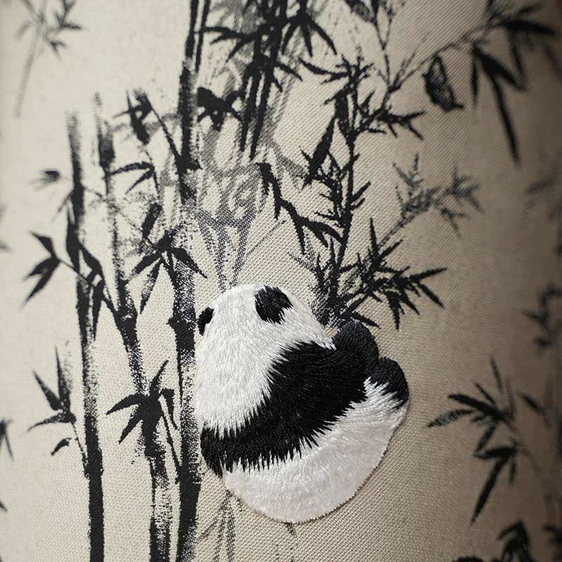 Handcrafted Embroidery Bucket Bag Panda Chinese Style