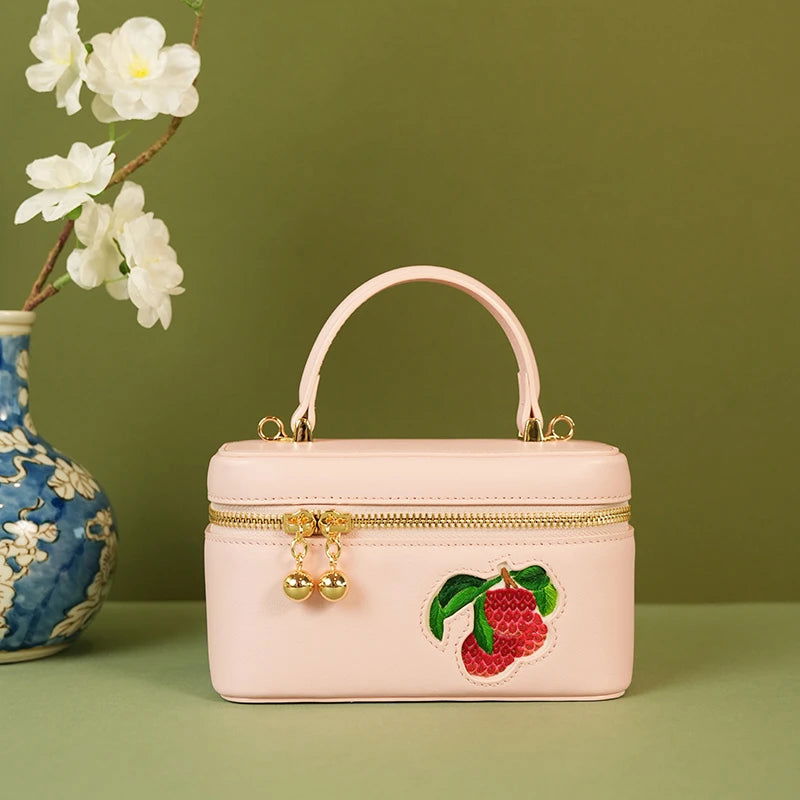 Handcrafted Embroidered Lychee Makeup Bag - SinoCultural