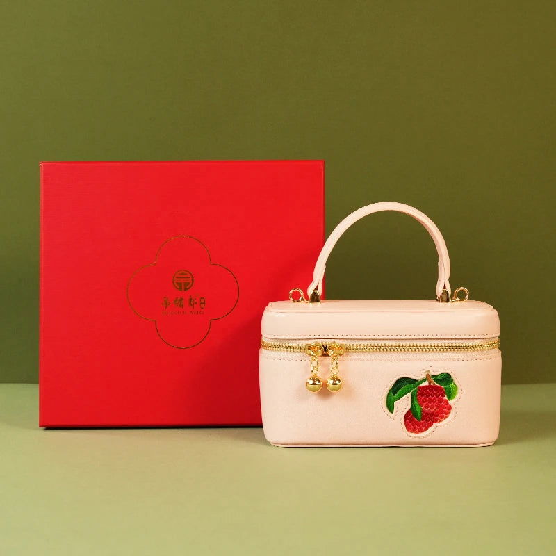 Handcrafted Embroidered Lychee Makeup Bag - SinoCultural