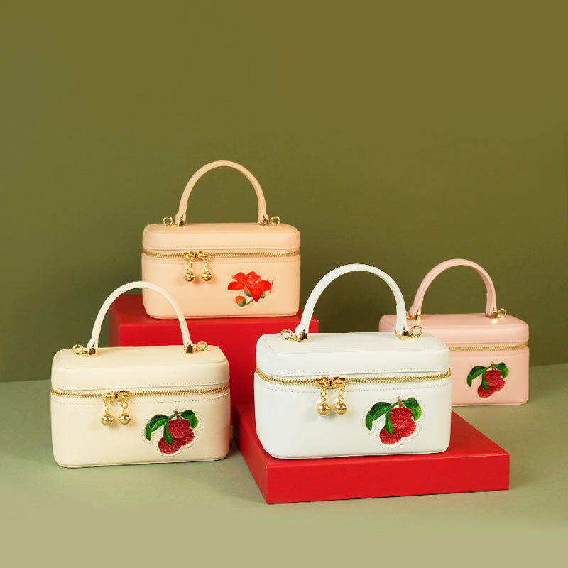 Handcrafted Embroidered Lychee Makeup Bag - SinoCultural