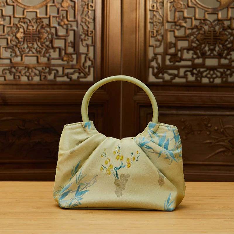 Jacquard Mulberry Silk Fresh Crossbody Handbag - SinoCultural -- P270617-1 - 