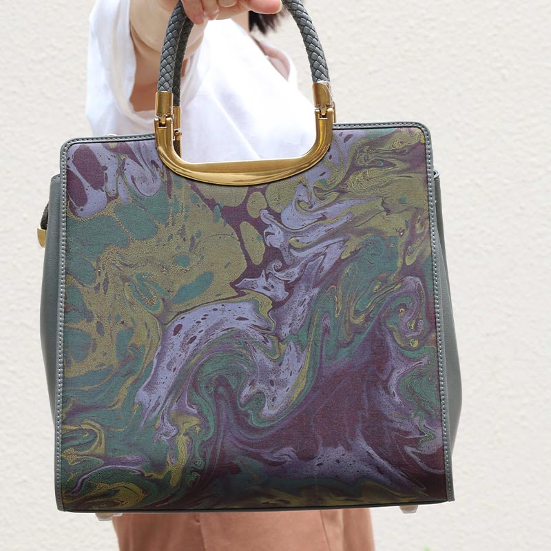 Xiangyunsha Silk Tote Bag Heavy Satin Luxury Women Handbag - SinoCultural